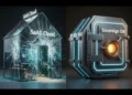 A split-screen comparison: A fragile farm on rented land representing SaaS dependency versus a fortified steel vault representing Sovereign Data Ownership.