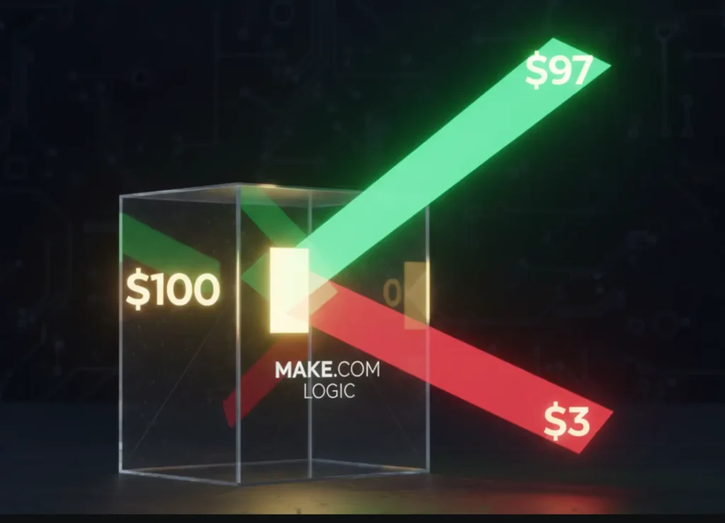 Diagram showing how native integrations hide fees in a "Black Box" versus custom Stripe to Xero automation which splits revenue and fees precisely.