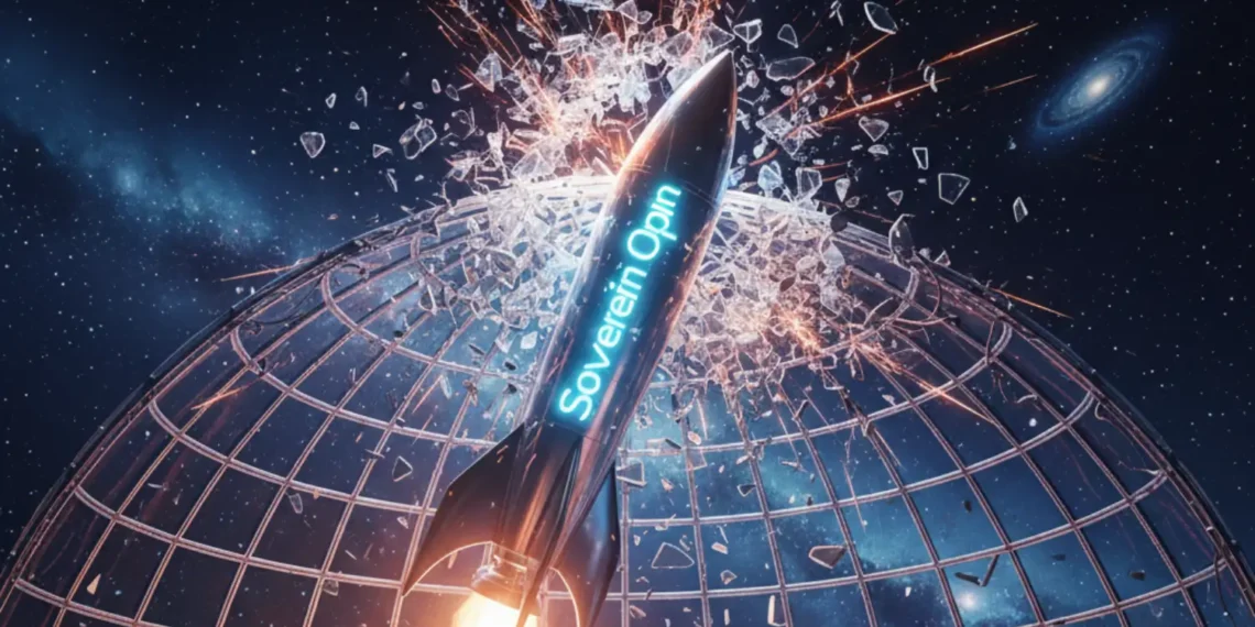 A conceptual illustration showing a glass ceiling breaking as a business migrates from Zapier to scalable alternatives like n8n or Make.