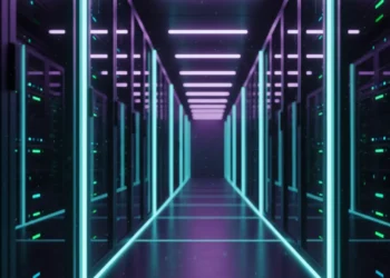 A secure, private server rack representing a self-hosted enterprise AI infrastructure that guarantees data sovereignty.