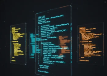 A futuristic digital interface displaying a library of raw n8n webhook response examples for Vapi, Stripe, and HubSpot, glowing against a dark server background.