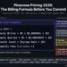 Pinecone pricing 2026 complete billing formula showing four cost components: write units at $0.0000004 per WU, read units at $0.00000025 per RU, storage at $3.60 per GB per month, and variable capacity fees of $50 to $150 per month — true monthly cost for 10-agent AI production system at 10M vectors is $99 to $199