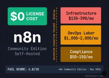 is n8n free production TCO analysis 2026 FAIL framework sovereign migration trigger RankSquire