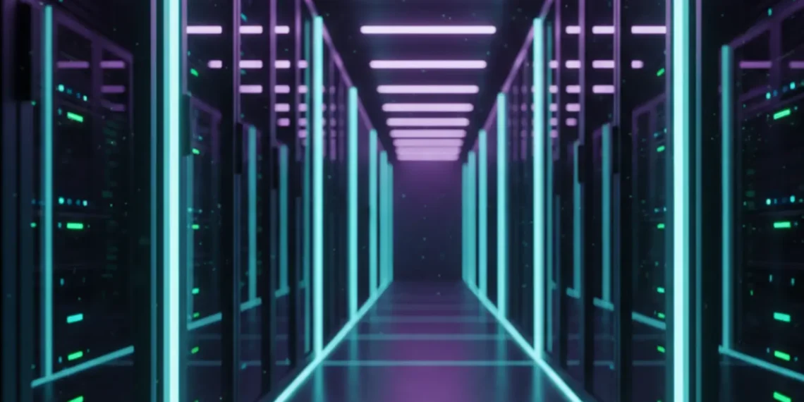 A secure, private server rack representing a self-hosted enterprise AI infrastructure that guarantees data sovereignty.