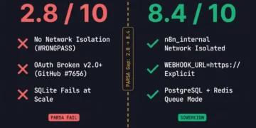how to host n8n with coolify 2026 production PARSA framework default template failure sovereign migration trigger RankSquire